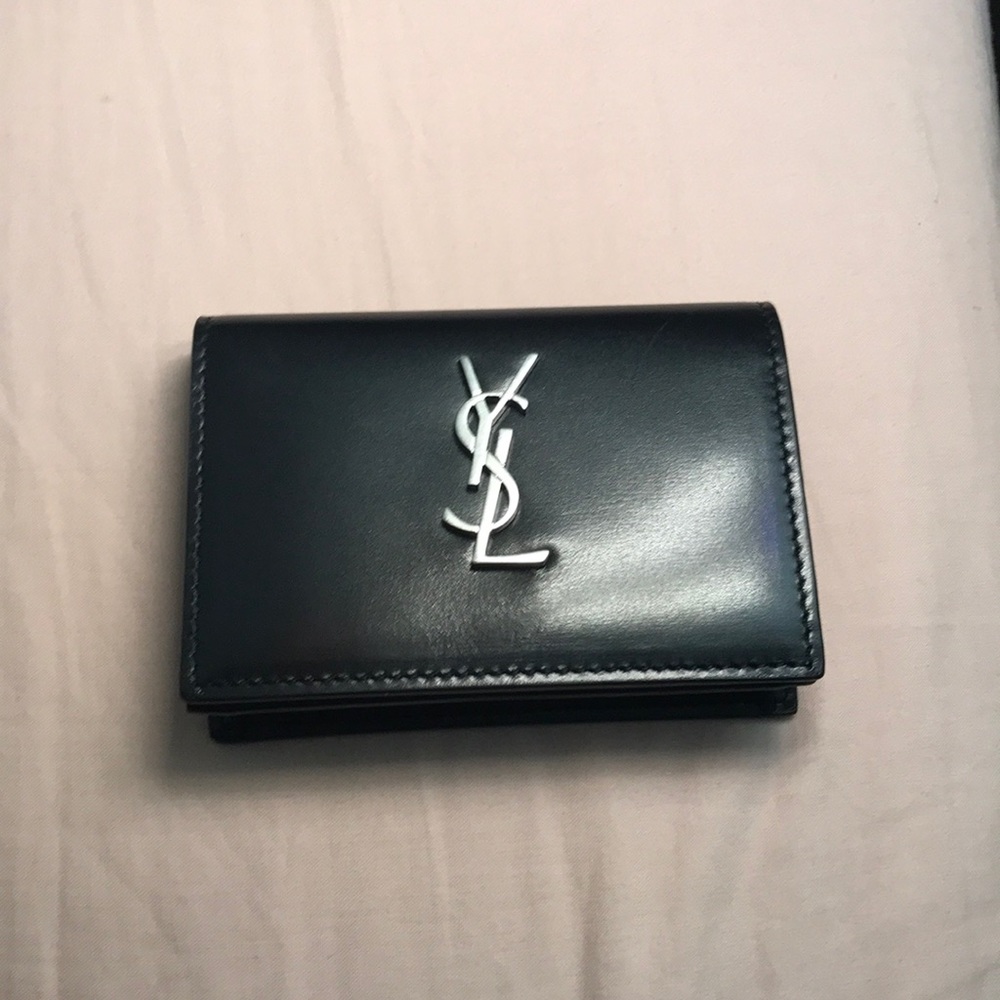 Black ysl Yves Saint Laurent card case/wallet